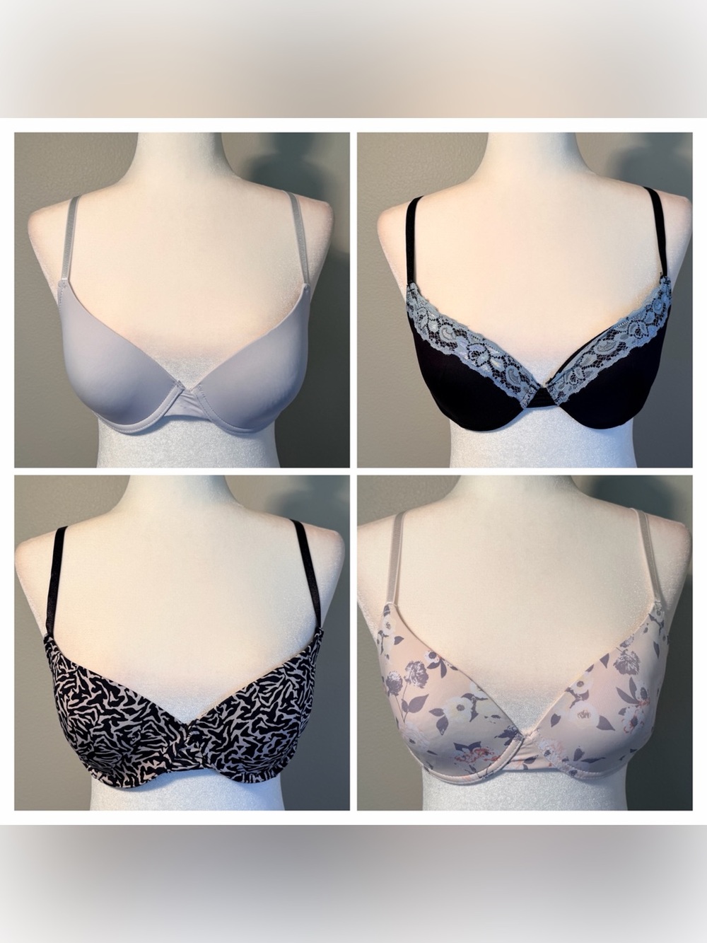 Lot of 4 Bras Size 34C Jessica Simpson Sears Kmart Floral Lace